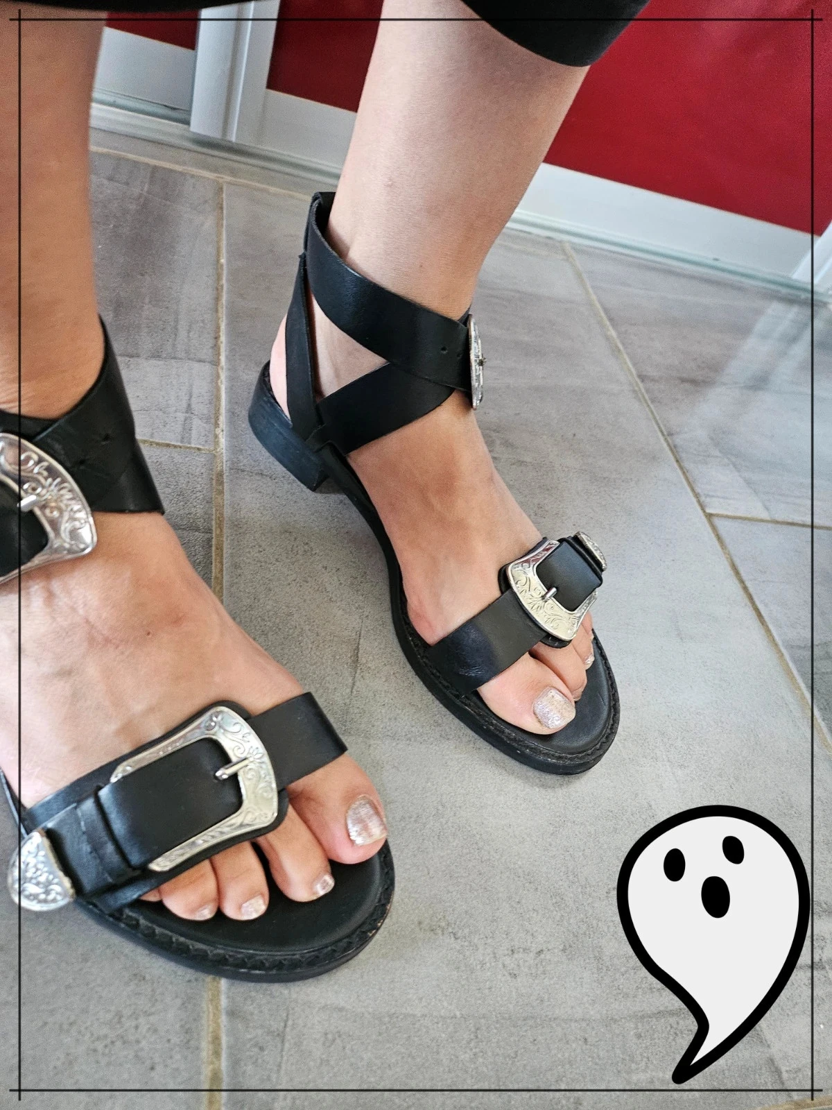 Black Zara leather western sandals – Size 38 – photo 4